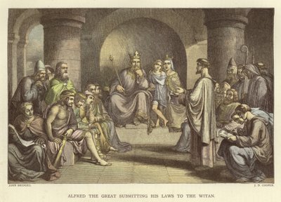 Alfred le Grand soumettant ses lois au Witan - John Bridges